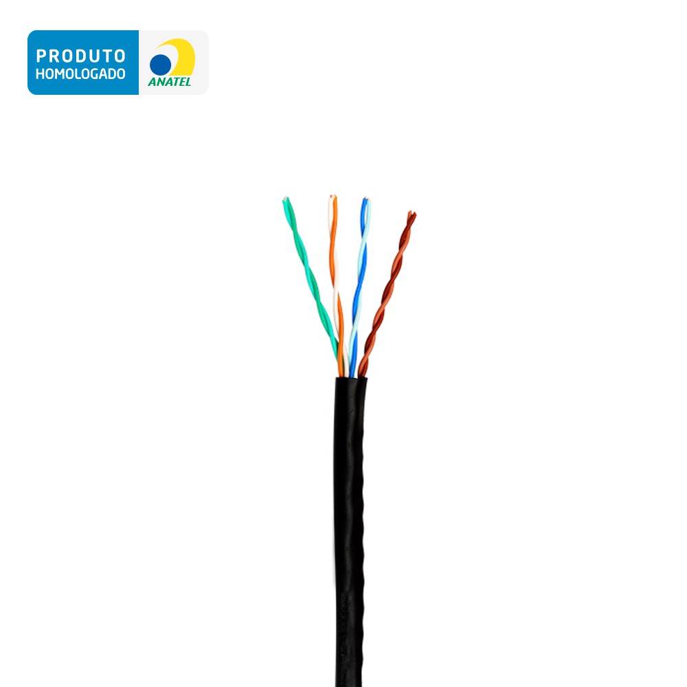 TecWi  Cabo Lan U/UTP CAT. 5e 4Px24AWG CMX RoHS (p/ uso interno/externo)