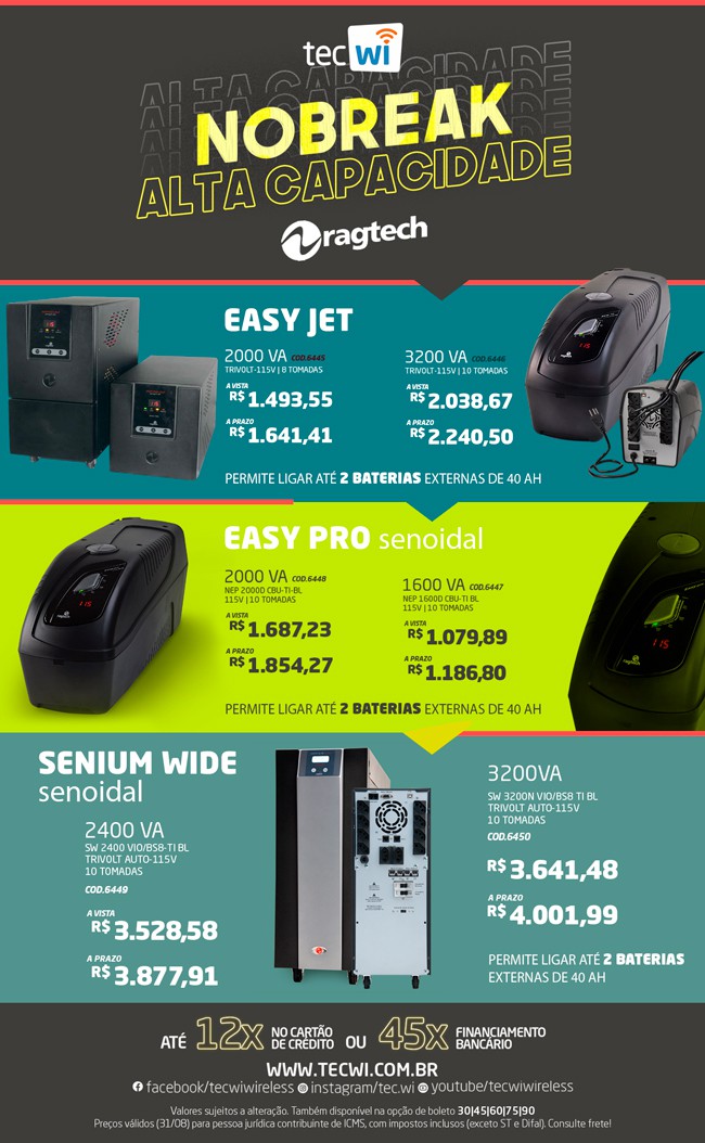 TecWi | Nobreaks de Alta Capacidade - RAGTECH